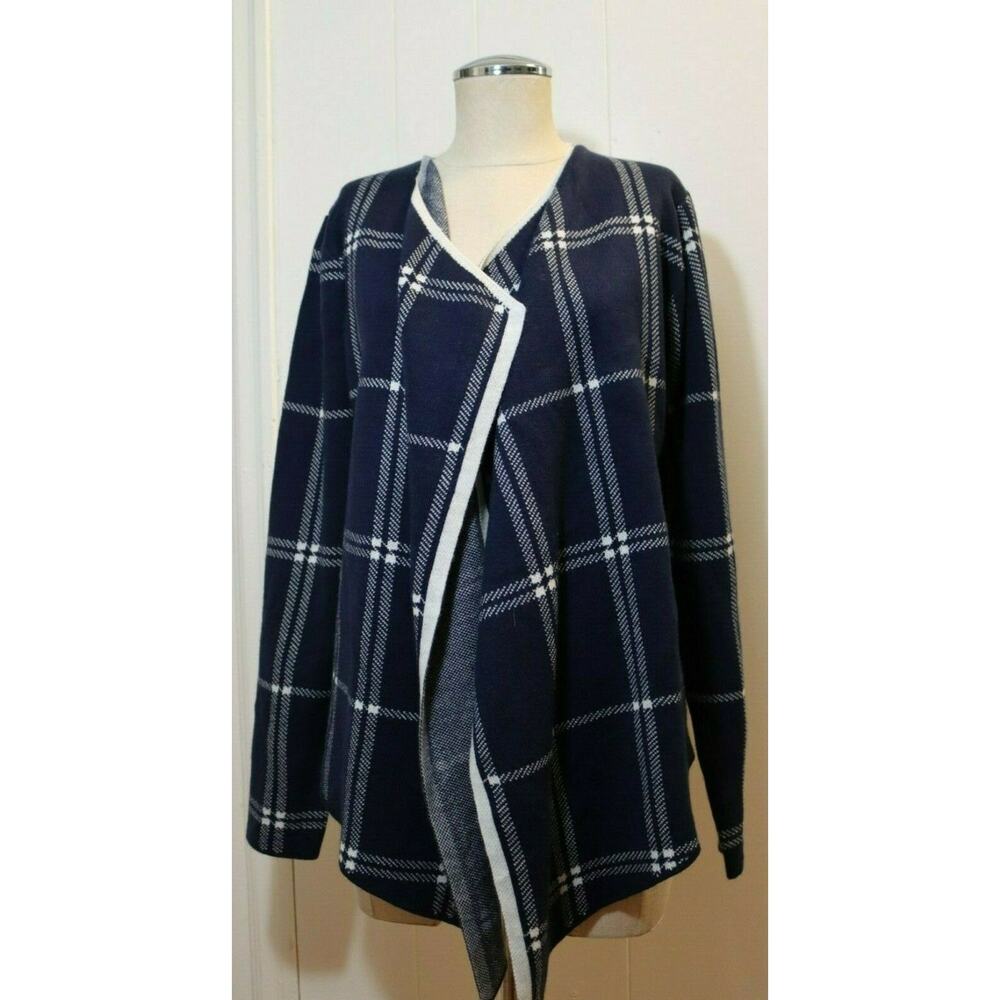 Blue B Cardigan Waterfall Open Front Size M/L